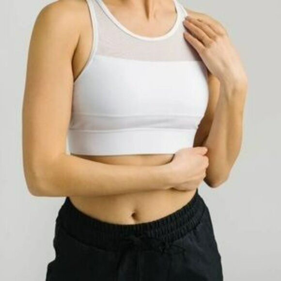 Zyia White Sports Bra M Medium One More Rep Zipper Detail Athletic Workout Gym - Picture 2 of 12